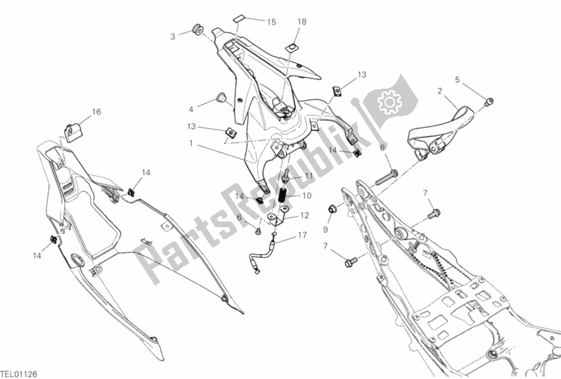 Alle onderdelen voor de Kluisje van de Ducati Superbike Panigale V4 S Corse 1100 2019